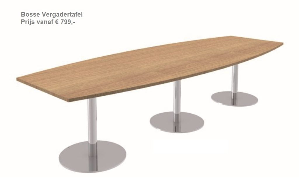 Vergadertafel ovaal 2 een bruine vergadertafel